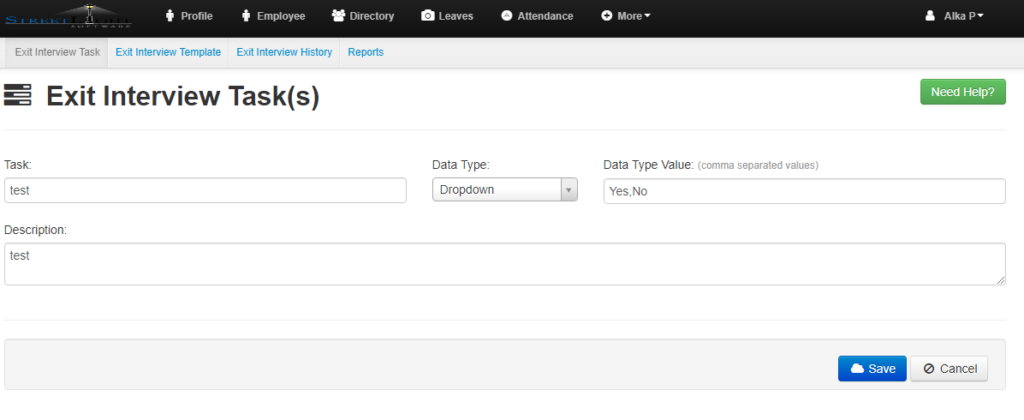 Exit Interview – Exit Interview Task – EasyHR Knowledge base
