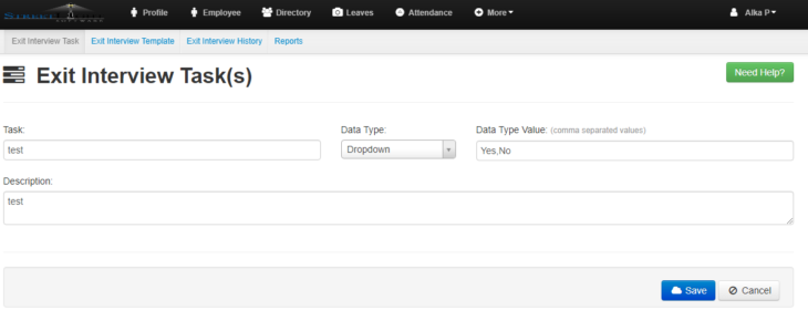 Exit Interview – Exit Interview Task – EasyHR Knowledge base