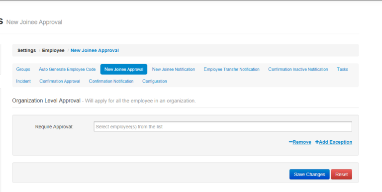 Settings /Employee /New Joinee Approval – EasyHR Knowledge base