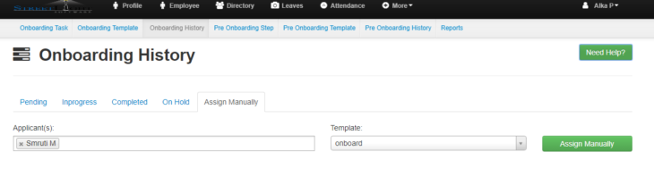 On Boarding – History – EasyHR Knowledge base