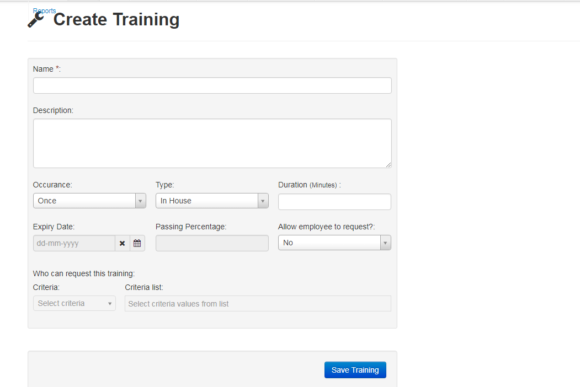 Training – Create – EasyHR Knowledge base